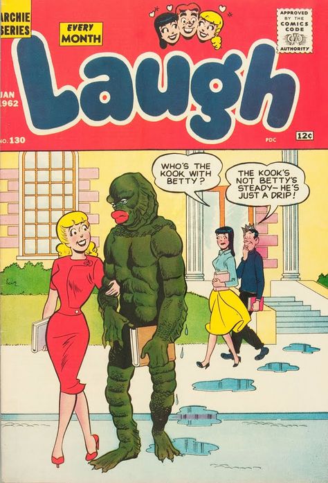 vintage laugh comic book with betty and veronica and the creature from the black lagoon! The Perfect Boyfriend, Archie Comic Books, Archie And Betty, Josie And The Pussycats, Betty And Veronica, Old Comics, Vintage Comic Books, Perfect Boyfriend, Black Lagoon