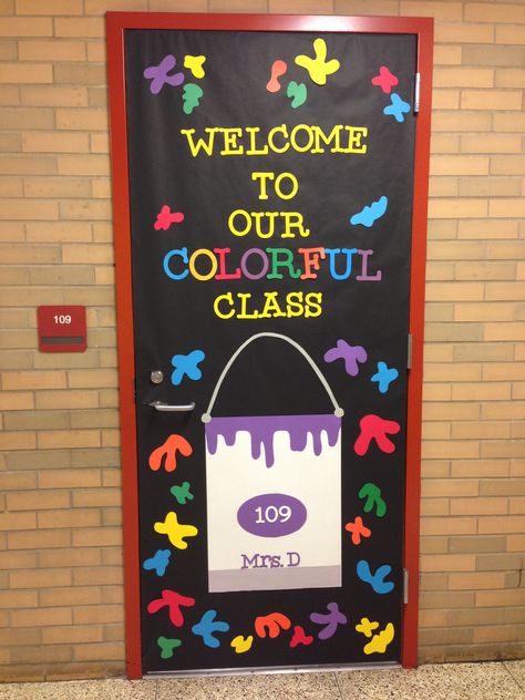 Welcome to our colorful classroom door design Class Door Decoration Ideas Welcome, Welcome To Our Classroom Door, Door Design Classroom, Welcome Door Classroom Preschool, Class Door Decoration Ideas For Preschool, Year Round Classroom Door Ideas, Welcome Door Design Classroom, Welcome Door Decorations Classroom, Classroom Door Ideas Back To School With Names