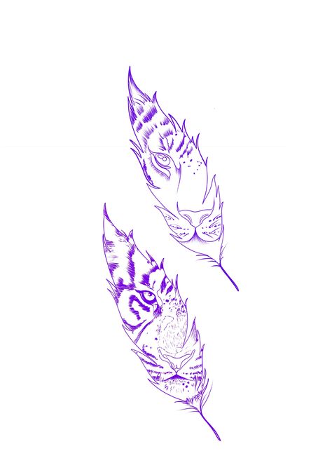 Tiger Feather Tattoo Design, Outline Tattoo Men, Tattoo Ideas For Men Stencil, Simple Tattoo Stencils For Men, Tattoo Stencils For Men, Kurt Tattoo, Animal Tattoo Designs, Chest Tattoo Drawings, Half Sleeve Tattoo Stencils