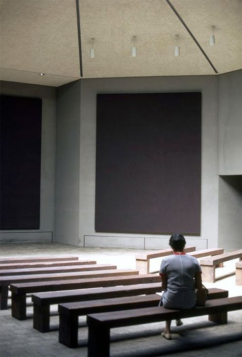 Rothko Chapel / Philip Johnson, Howard Barnstone, Eugene Aubry (21) Rothko Chapel, Philip Johnson, Stone Barns, Grey Art, Minimalist Interior Design, Mark Rothko, Abstract Painters, Colour Field, Zen Art