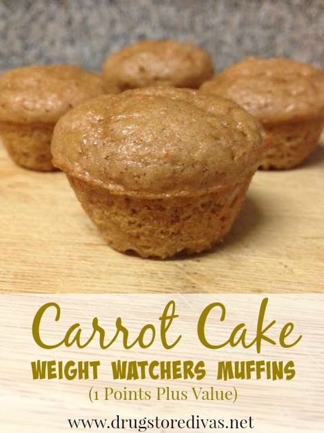 Weight Watchers Carrot Cake Muffins Only 1 Points Plus Value each!! Quick and easy too only three ingredients! Weight Watchers Muffins, Sandwich Vegetarian, Muffins Blueberry, Weight Watchers Snacks, Weight Watchers Recipes Desserts, Points Plus, Weight Watchers Breakfast, Weight Watcher Dinners, Points Recipes