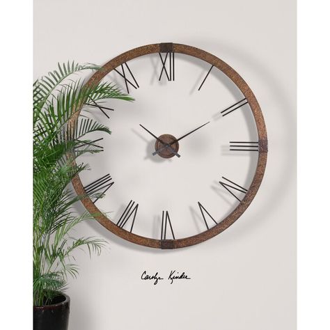 Mistana Oberon Oversized 60" Wall Clock & Reviews | Wayfair Unique Ceiling Fans, Oversized Clocks, Big Clocks, Big Wall Clocks, Black Wall Clock, Oversized Wall Clock, Open Wall, How To Make Wall Clock, Wall Clock Design