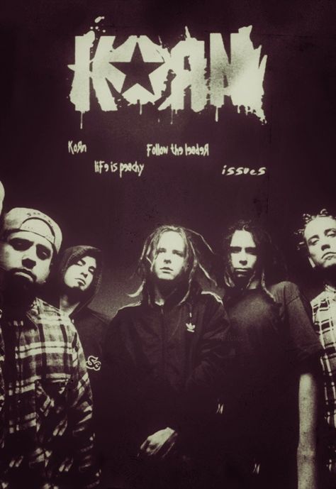 #Posters #vintage #Korn Korn Photoshoot 90s, Korn Concert Poster, 2000s Band Posters, Korn Poster 90s, Alesana Poster, 90s Grunge Aesthetic Posters, 90s Band Posters, Korn Posters, Grunge Poster Prints