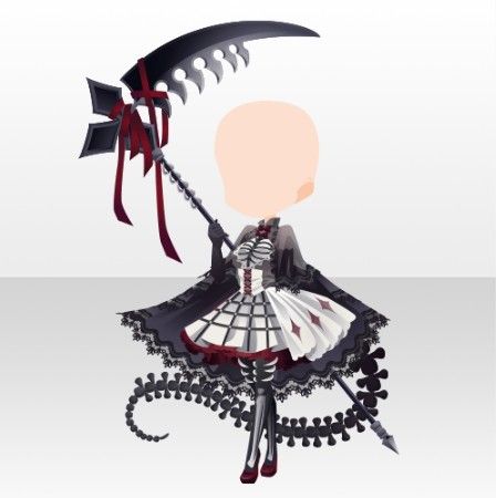 Cute Scythe Designs, Art Gallery Outfit, Yandere Games, Tiny Clothes, Cocoppa Play, Chibi Characters, Chibi Drawings, Japan Art, Fantasy Clothing