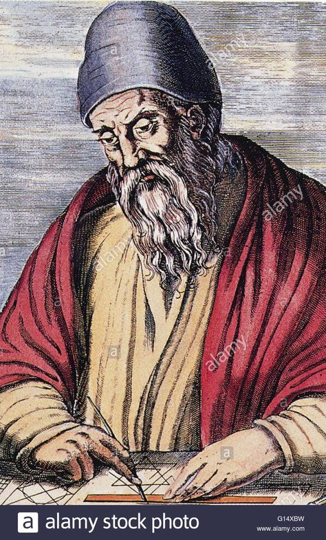 Euclid portrait by Andre Thevet, 1584. Euclid (meaning, good glory Stock Photo: 103985389 - Alamy Geometry Book, Euclidean Geometry, Number Theory, History Images, History Of Science, Ancient Greece, Ancient Times, Ancient Greek, Astronomy