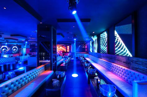 Interior, night club, lighting, blue photography Club Design Interior, Underground Club, Home Bar Rooms, Red Carpet Party, Lounge Interiors, Club Lighting, Nightclub Design, Nightclub Bar, Lounge Club