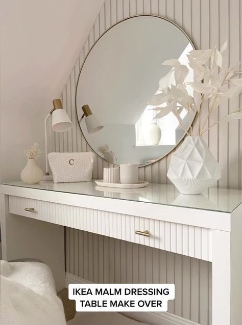 Dressing Table Hacks, Ikea Dressing Table, Dressing Table Ideas, Ikea Malm Dressing Table, Malm Dressing Table, Dressing Table Modern, Girls Dressing Table, Small Dressing Rooms, Ikea Vanity