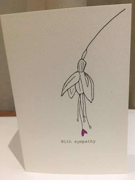 Condolences Card, Empathy Cards, Sympathy Greetings, Sympathy Cards Handmade, When Someone Dies, With Sympathy, Condolence Card, Hand Painted Card, Greeting Card Craft