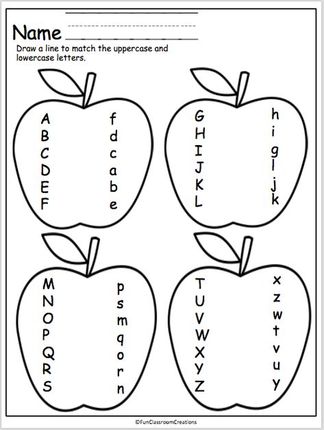 Apple Letters, Abc Worksheets, Alphabet Worksheets Kindergarten, Kindergarten Letters, Kindergarten Prep, Johnny Appleseed, Fall Math, Kindergarten Readiness, Alphabet Worksheets Preschool