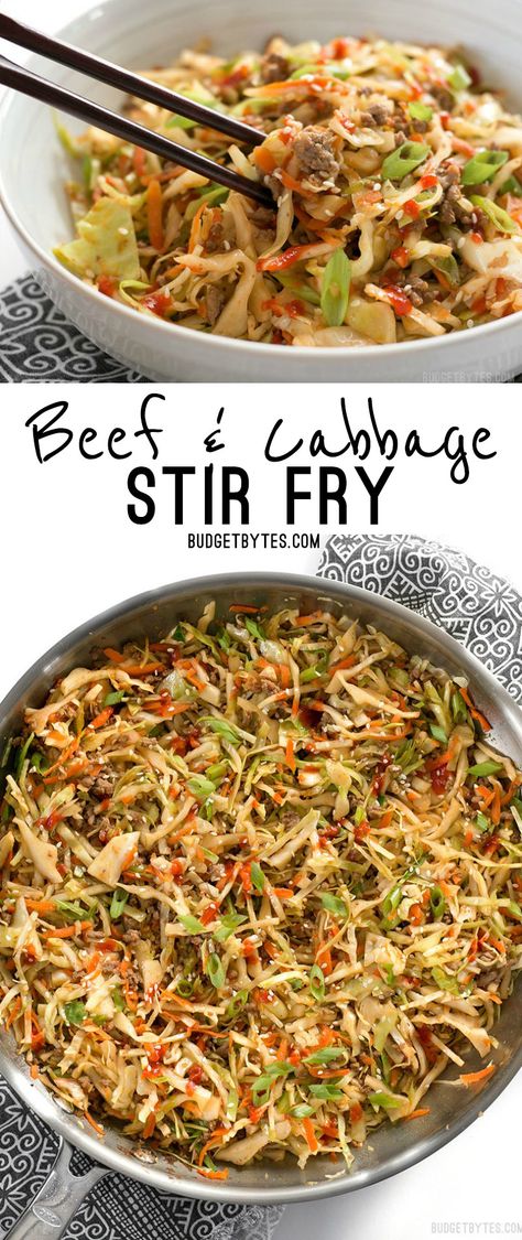 Beef And Cabbage Stir Fry, Cabbage Stir Fry, Beef And Cabbage, Resep Diet, Think Food, Cabbage Recipes, Easy Beef, Stir Fry Recipes, Low Carb Dinner