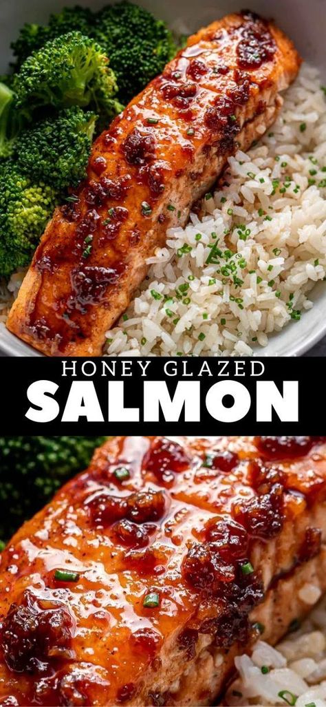 Honey Glazed Salmon is a simple pan-seared salmon recipe. Topped with a delicious garlic and ginger glaze, a salmon recipe for the family to enjoy! #salmon #salmonrecipe #glazedsalmon #easyrecipe #lunch #meat #seafood Ginger Glazed Salmon, Honey Salmon Recipes, Salmon Recipe Pan, Honey Glazed Salmon Recipe, Ginger Glaze, Seared Salmon Recipes, Salmon Recipes Pan Seared, Salmon Recipes Baked Healthy, Honey Glazed Salmon