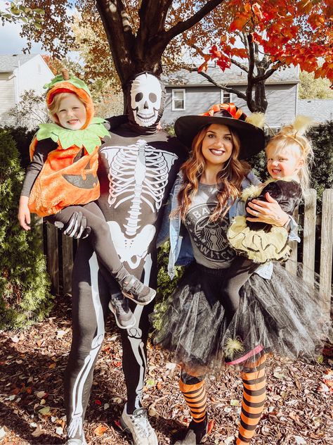 Skeleton Costume With Tutu, Family Witch Costumes, Family Pumpkin Costumes, Family Witch Costume Ideas, Family Skeleton Costumes, Witch And Warlock Costumes Couple, Toddler Skeleton Costume, Womens Skeleton Costume, Toddler Witch Costume