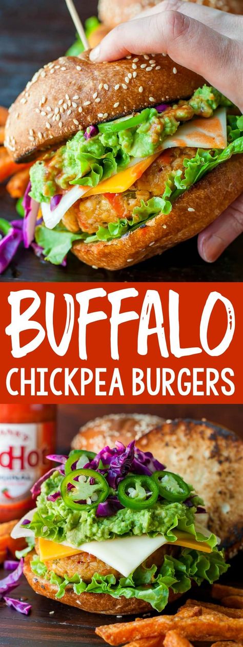 Vegetarian Buffalo, Burgers Vegetarian, Buffalo Chickpea, Sommer Mad, Chickpea Burger, Veggie Burgers Recipe, Chicken Burger, Veggie Burgers, Vegan Burgers