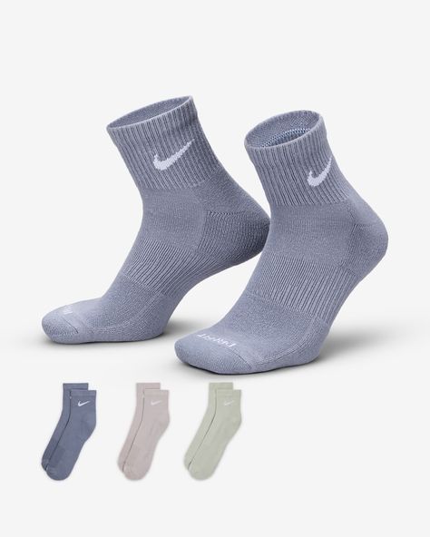 Nike Everyday Plus Cushioned Training Ankle Socks (3 Pairs). Nike.com Nike Ankle Socks, Adidas Socks, Nike Just Do It, Ankle Socks, Just Do It, Do It, Stockings, Socks, Adidas