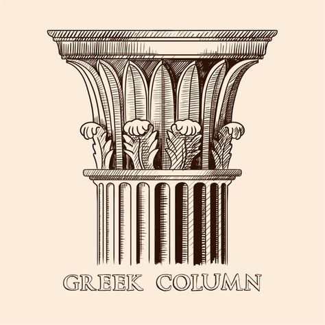 Greek Columns Drawing, Hand Drawing Sketch, Altar Design, Greek Columns, Ancient Greek Architecture, Interior Design Sketches, Column Design, Architecture Design Drawing, Architecture Drawing Art