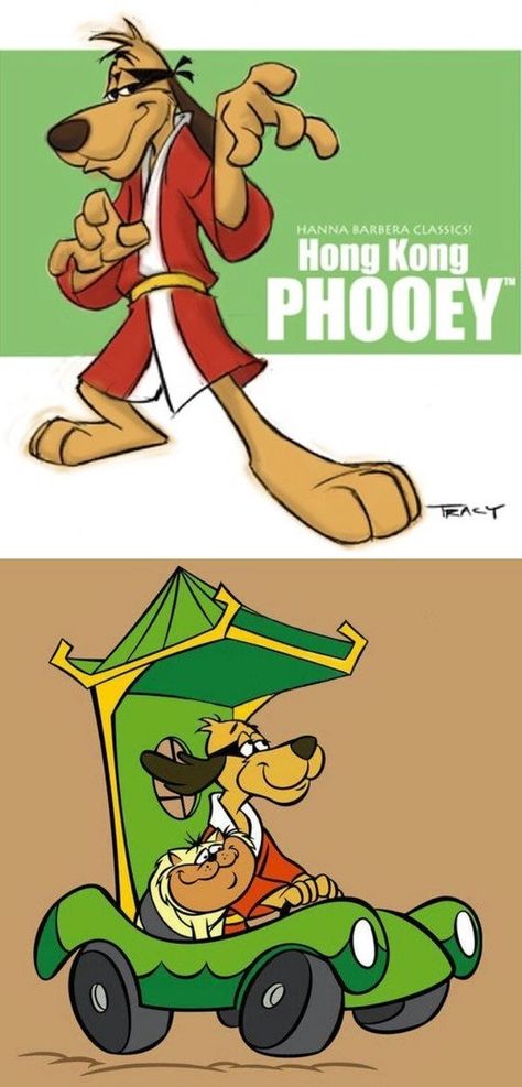 Hong Kong Phooey cruising around with his cat Spot in the Phooeymobile, modeled after a Chinese rickshaw. He was voiced by the great Scatman Crothers (1910-1986). The Hanna Barbera cartoon aired on ABC on Saturday mornings for just one season with 16 episodes from September to December 1974. Hong Kong Phooey Cartoon, Super Chicken Cartoon, Chinese Cartoon Characters, 80s Animation, 50s Cartoon, Cartoons Pictures, Abc Cartoon, 60s Cartoons, Hong Kong Phooey