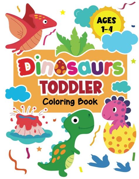 An awesome coloring book for toddlers, boys or girls, and it's also a perfect gift for kids who love dinosaurs. This coloring book features over 50 delightful illustrations of adorable baby dinosaurs that are sure to bring entertainment and keep your children's attention for hours. Coloring Books Cover, Alphabet Adventure, Coloring Book Cover, Amazon Coloring Books, Childrens Book Cover, Coloring Books For Kids, Dinosaur Dinosaur, Kids Notes, Mickey Mouse Coloring Pages