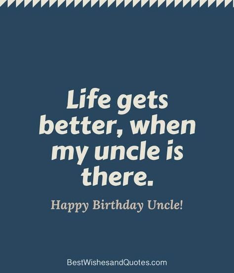 75+ Best Happy Birthday Wishes Quotes Messages for Uncle - FungiStaaan Happy Birthday Uncle From Niece Funny, Uncles Quotes, Happy Birthday Chachu, Quotes About Uncles, Best Uncle Quotes, Uncle Sayings, Quotes For Uncle, Happy Birthday Uncle Quotes, Fam Quotes