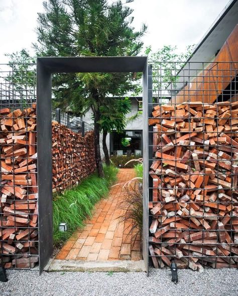 Urban Element, Aesthetic Decor Ideas, Wood Aesthetic, Bug Hotel, Gabion Wall, Future Garden, Garden Inspo, Outdoor Aesthetic, Landscape Elements