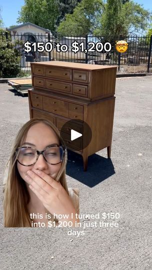 22K views · 942 reactions | 3 days of work for over half of a rent payment? Yes please! I stand firm in the after looking better than the before… what do you think? 👇🏼#diy #vintage #antique #midcenturymodern #mcm | Breeya Shade | Breeya Shade · Original audio Oak Dining Table Makeover, Redoing Furniture, Furniture Transformation, Dining Table Makeover, Diy Furniture Flip, Antique Buffet, Fun Furniture, Furniture Flip, Furniture Flips