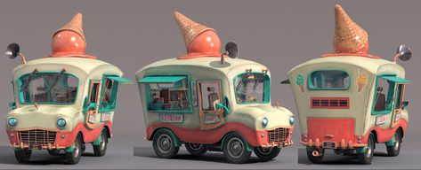 ArtStation - Ice Cream Truck, nikie monteleone Broccoli Salad Healthy, Salad Broccoli, Ice Cream Trucks, Ice Cream Car, Truck Concept, Healthy Broccoli Salad, Healthy Broccoli, Props Concept, Salad Healthy