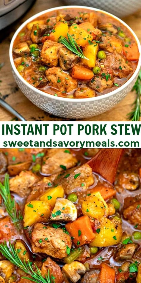 Pork Stew Pressure Cooker, Pork Recipes For Dinner Instant Pot, Instant Pot Pork Stew Meat, Pork In The Instant Pot, Stew With Pork Meat, Pork Stew Instant Pot Recipes, Instant Pot Pork Recipes Dinners, Pork Stew Meat Recipes Instant Pot, Pork Stew Meat Recipes Slow Cooker