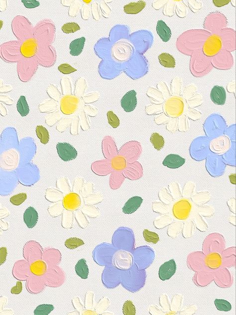 Simple Flower Pattern Painting, Cute Pastel Paintings Easy, Easy Painting Backgrounds, Cute Painting Patterns, Easy Flower Painting On Wall, Easy Paint Flowers Simple, Small Painted Flowers Simple, Simple Canvas Paintings Flowers, Easy Paint Patterns