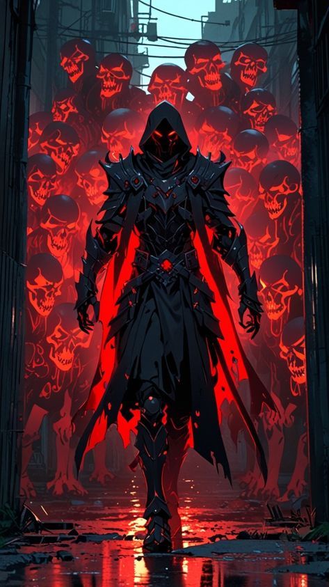 Cool Masks Dark, Glowing Eyes Art, Eyes Glowing In The Dark, Masked Character, Red Glowing Eyes, Dark Mask, Demon Mask, Spotify Wrapped, Black Armor