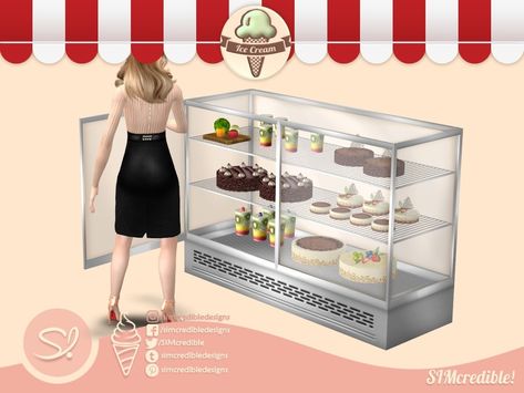 The Sims Resource - Gelatteria Fridge Display Fridge Display, Sims 4 Restaurant, Lotes The Sims 4, Cc Sims4, Cc Mods, The Sims 4 Packs, Sims 4 Mm, Sims 1, Sims 4 Houses