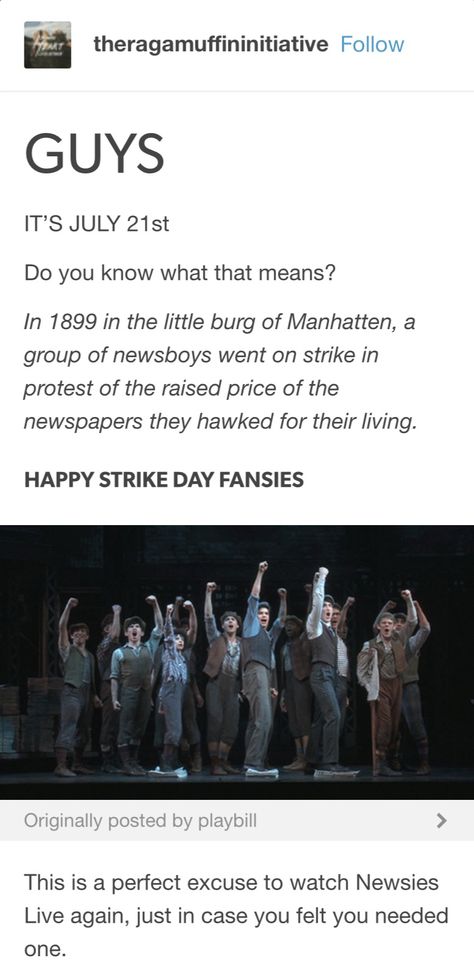 There are no excuses to watch Newsies Live EVER Newsies Cosplay, Blush Newsies, Newsies Merch, Newsies Aesthetic Wallpaper, Newsies Tumblr, Newsies Videos, Newsies Memes Humor, Newsies Outfit, Sprace Newsies Fanart