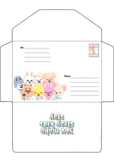 Skzoo Craft, Skz Crafts, Photocards Ideas, Kpop Diy, Hello Kitty Crafts, Kids Planner, Paper Doll Template, Printables Freebies, Envelope Template