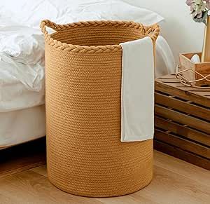 Basket For Blankets, Woven Hamper, Wicker Laundry Hamper, Woven Laundry Basket, Boho Basket, Minimalist Bedroom Decor, Laundry Bin, Clothes Hamper, Blanket Basket