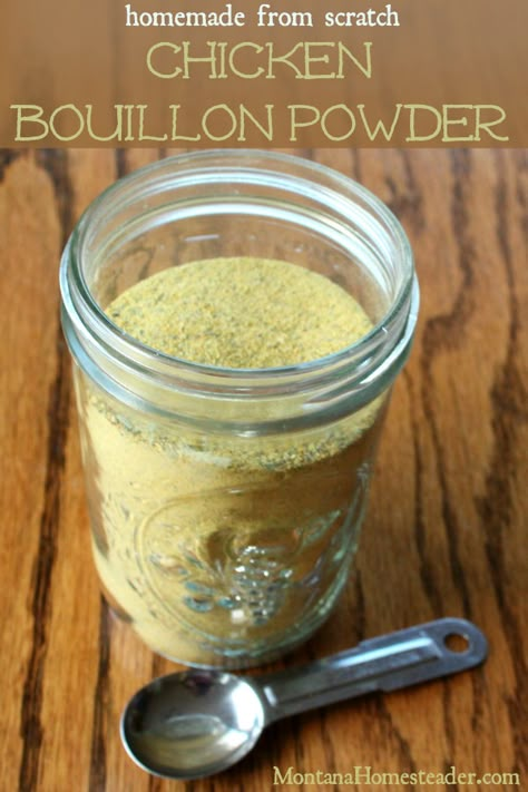 Chicken Bouillon Powder Recipe, Homemade Chicken Bouillon, Chicken Bouillon Recipe, Chicken Broth Substitute, Bouillon Recipe, Chicken Bouillon Powder, Diy Spice Mix, Homemade Dry Mixes, Clear Soup