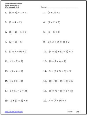 Use These Free Algebra Worksheets to Practice Your Order of Operations: Worksheet # 4 of 6 (Answers on Pg. 2 of PDF) Order Of Operations Worksheet, Basic Algebra Worksheets, Pemdas Worksheets, Algebra Equations Worksheets, Pre Algebra Worksheets, Simplifying Algebraic Expressions, Basic Algebra, Integers Worksheet, Solving Linear Equations