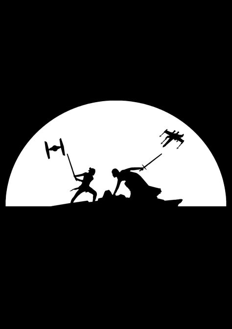 Kylo Ren Silhouette, Stormtrooper Party, Jar Silhouette, Darth Vader Anakin, Leia Skywalker, Rey Kylo Ren, Han Solo Leia, Star Wars Silhouette, Darth Vader Kylo Ren