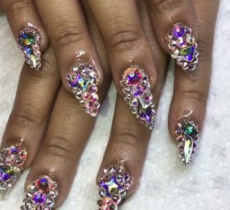 Diamond Nail Design | Stiletto Acrylic Nails | Colorful Nail Art | Med Length Nails #nails #nailart #naildesign #acrylic Pin: @amerishabeauty Med Length Nails, Stiletto Acrylic Nails, Diamond Nail Designs, Length Nails, Nails Colorful, Colorful Nail Art, Colorful Nail, Stiletto Nails Designs, Diamond Nails