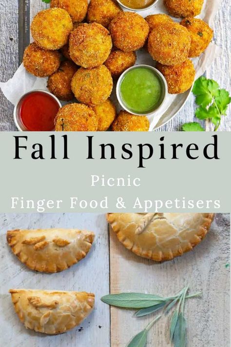 These fall finger food ideas for a picnic are easy to make and are perfect as fall inspired appetisers or even as part of a finger food feast.#fallfingerfood #fallpicnic #picnicappetiser #fallpicnicideas Autumn Finger Foods, Fall Picnic Decorating Ideas, Outdoor Fall Food Ideas, Fall Birthday Picnic Ideas, Fall Bbq Party Food, Fall Outdoor Dinner Party Food, Fall Party Finger Food Ideas, Fall Picnic Recipes, Fall Picnic Ideas Food