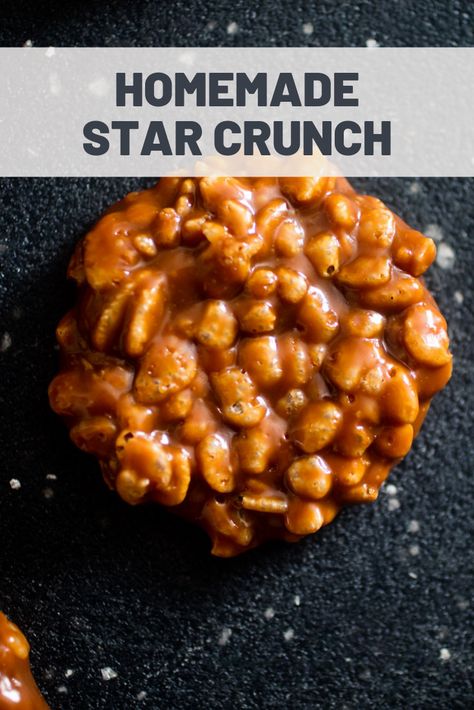 Homemade Star Crunch, Star Crunch, Crunchy Rice, Crunch Recipe, Diy Snacks, Little Debbie, Baking Recipes Cookies, Bake Cookies, Homemade Caramel