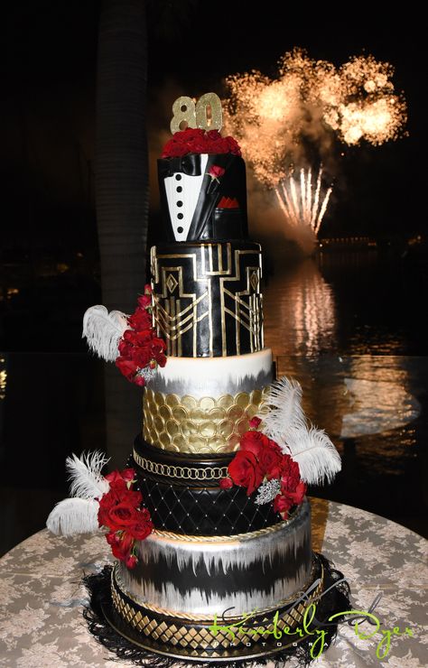 Harlem Nights Birthday Cake, Gatsby Theme Cake, 20s Themed Cake, Great Gatsby Themed Cake, Great Gatsby Cake Ideas For Men, Great Gatsby 18th Birthday Cake, Harlem Nights Theme Party, Great Gatsby Cake, Harlem Nights Theme