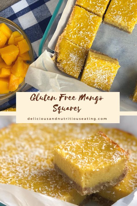 Gluten Free Mango Desserts, Gluten Free Mango Cake, Mango Squares, Mango Bread, Healthy Bakes, Almond Flour Crust, Pumpkin Yogurt, Raw Treats, Almond Flour Cakes