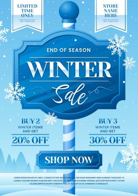 Winter Email Design, Winter Sale Design, Winter Poster Design, Winter Sale Poster, Winter Graphic Design, Christmas Sale Poster, Winter Checklist, Winter Graphics, Winter Vector