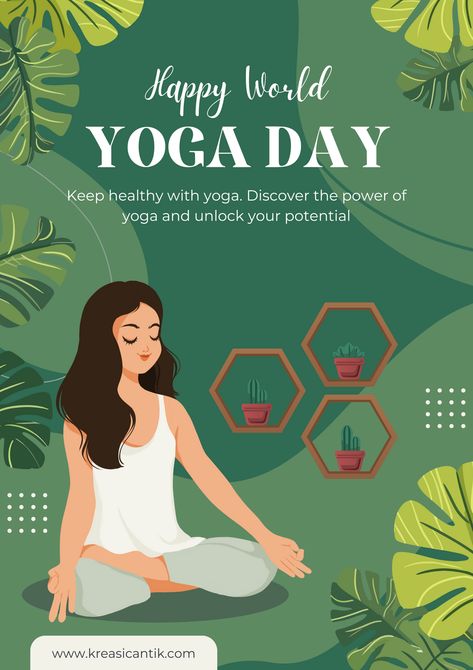 👉CLICK THE LINK TO EDIT!💻✨   Celebrate Happy World Yoga Day with our serene poster design template from Us! This beautifully designed template is perfect for promoting your yoga events or sharing the peaceful message of yoga. Customize it easily with Canva's user-friendly editing tools to add your unique touch. Spread the tranquility and joy of yoga with this stunning design! #WorldYogaDay #CanvaDesign #YogaLovers #PosterTemplate   👣 Follow us too! 🌟 @kreasicantikcanva Yoga Day Posters, World Yoga Day, Yoga Poster, White Nature, Photo Collage Maker, Marketing Logo, Yoga Day, Collage Background, Collaborative Learning