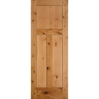 Creative Entryways 30-in x 80-in Raw 3-panel Craftsman Solid Core Unfinished Knotty Alder Wood Slab Door in the Slab Doors department at Lowes.com Shaker Interior, Alder Doors, Knotty Alder Doors, Prehung Doors, Door Dimensions, Door Jamb, Bore Hole, Knotty Alder, Design Door