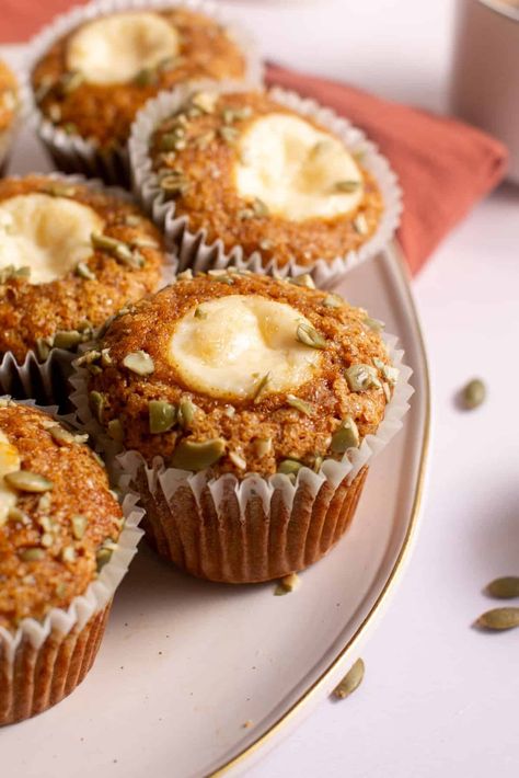 Cream Cheese Pumpkin Muffins (Starbucks CopyCat) - The Little Holly That Could Pumpkin Muffins Starbucks, Cream Cheese Pumpkin Muffins, Cream Cheese Pumpkin, Pumpkin Cream Cheese Muffins, Cheese Pumpkin, Turbinado Sugar, Muffin Batter, Starbucks Copycat, Pumpkin Muffins