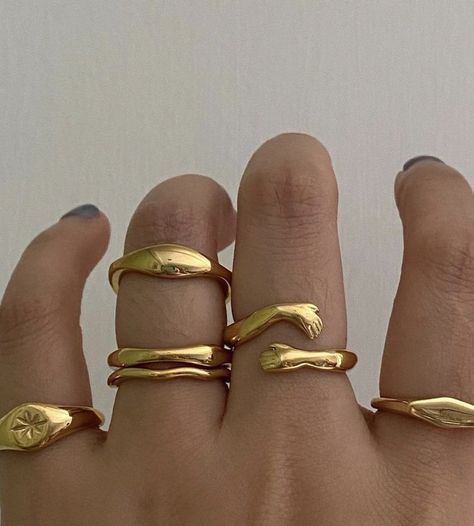 Shein Clothing, Ringe Gold, Dope Jewelry, Geometric Ring, Classy Jewelry, Funky Jewelry, Jewelry Lookbook, Mode Inspo, Hand Jewelry