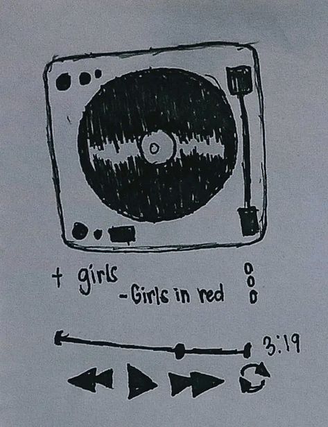 Opps it's *Girl in red Red Doodles Aesthetic, Music Sketch, Musica Spotify, Red Pages, Girl In Red, Collage Phone Case, Vintage Icons, Old Music, Doodle Art Designs