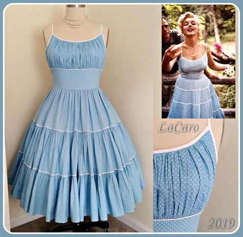 Sewing Summer Dresses, Summer Dress Sewing Patterns, Blue Summer Dress, Blue Summer Dresses, Couture Mode, Elegante Casual, Summer Fashion Dresses, 자수 디자인, Sewing Design