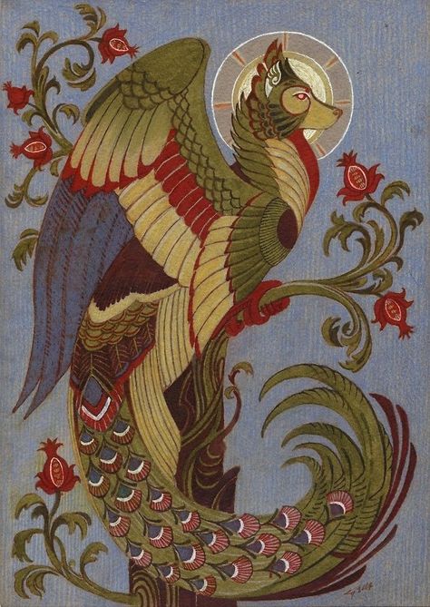 Simurgh in persian mythology and literature is a benevolent, mythical bird. It is sometimes equated with other mythological birds such as the phoenix and the humā. The figure can be found in all periods of Iranian art and literature and is also evident in the iconography of Georgia, medieval Armenia, the Eastern Roman Empire, and other regions that were within the realm of Persian cultural influence. The simurgh is depicted as a winged creature in the shape of a bird, gigantic enough to carry... Persian Mythology, Mythical Bird, Mythical Birds, Ipad Snap, Iranian Art, Mythology Art, Mythological Creatures, Medieval Art, Creature Design