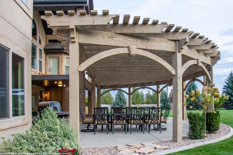 semi-circular-pergolakit-galloway3340 Circle Pergola, Circular Gazebo, Circular Pergola, Circular Patio, Timber Pergola, Gazebo Roof, Garden Seating Area, Gazebo Plans, Wood Pergola