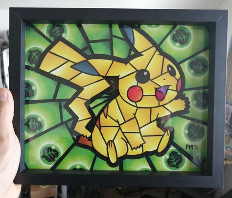 Pokémon Card Art, Pokemon Card Crafts Art, Diy Pokemon Card Binder, Pokemon Energy Cards Craft, Pokemon Card Photo Frame, Upcycle Pokemon Cards, Pokemon Glass Art, Framed Pokemon Cards, Pokemon Binder